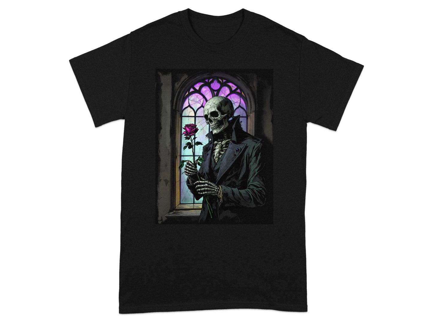 Skeleton Holding a Rose Graphic T-shirt product type