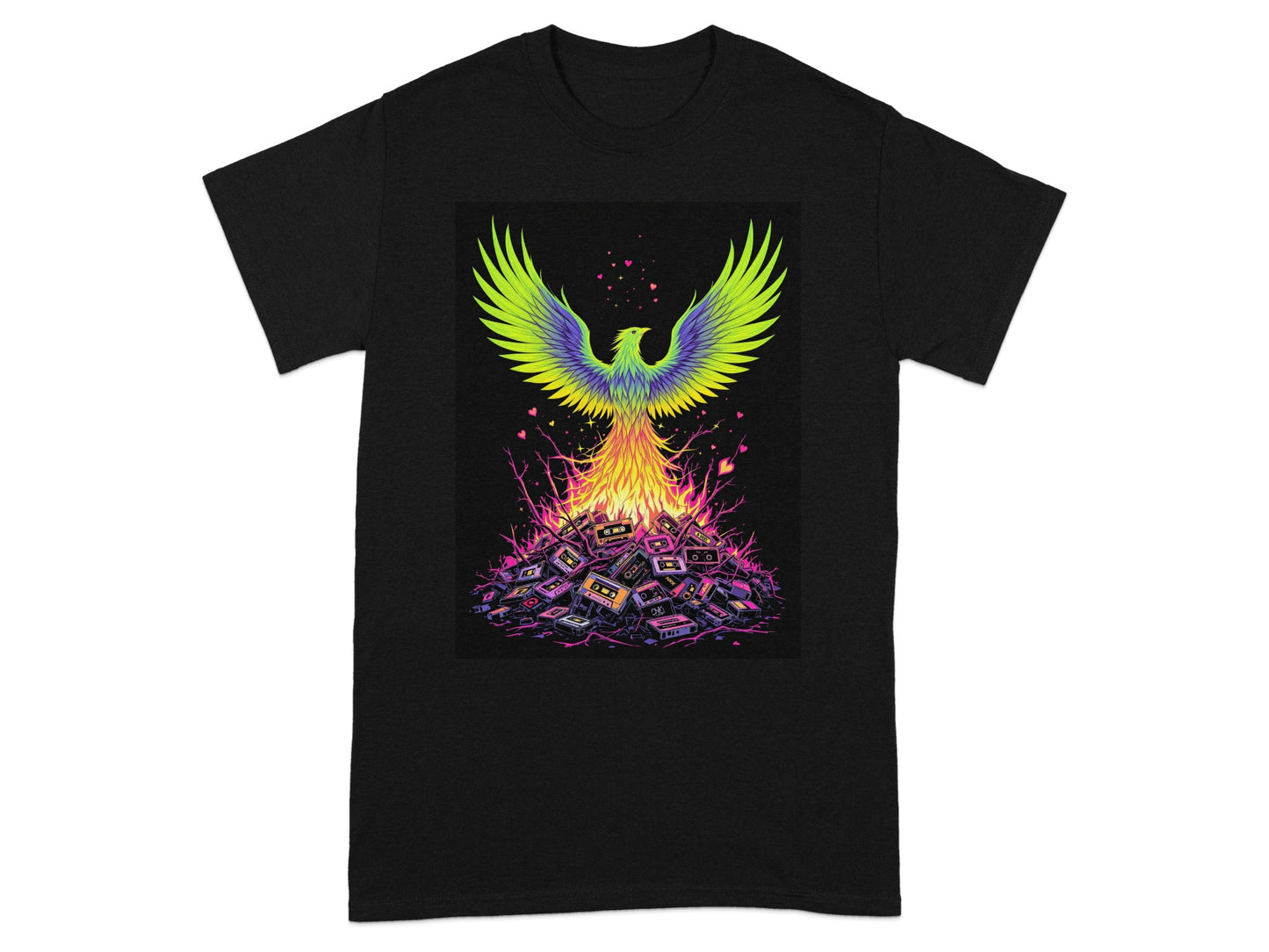 Vibrant Phoenix Rising from Ashes Graphic Tee product