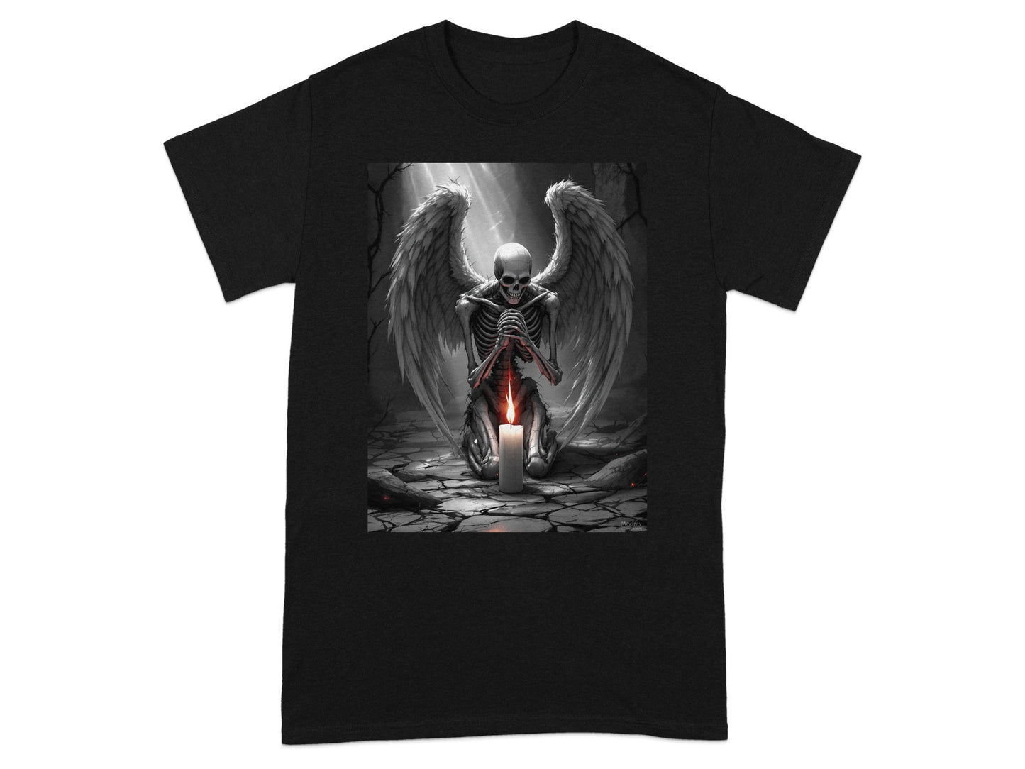 Dark Angel Skull with Candle Gothic T-shirt product type