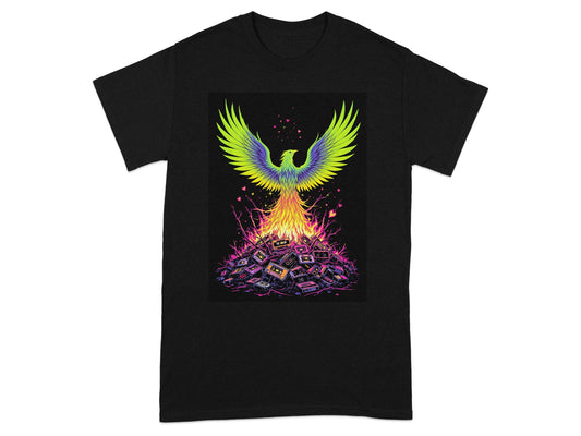 Vibrant Phoenix Rising from Ashes Graphic Tee product