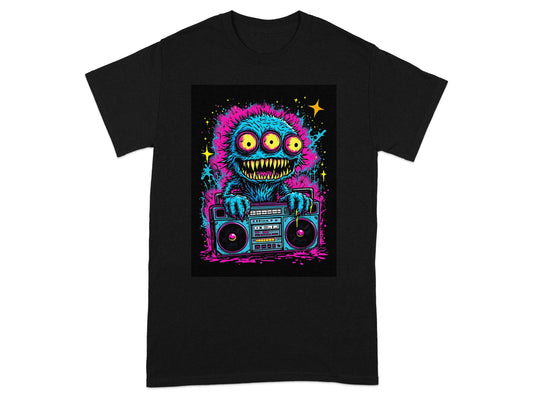 Funky Three-Eyed Monster Boombox Graphic T-Shirt product type