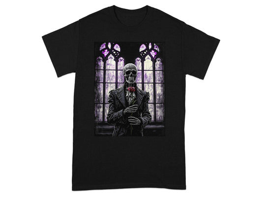 Gothic Skeleton with Butterfly Design T-Shirt product type