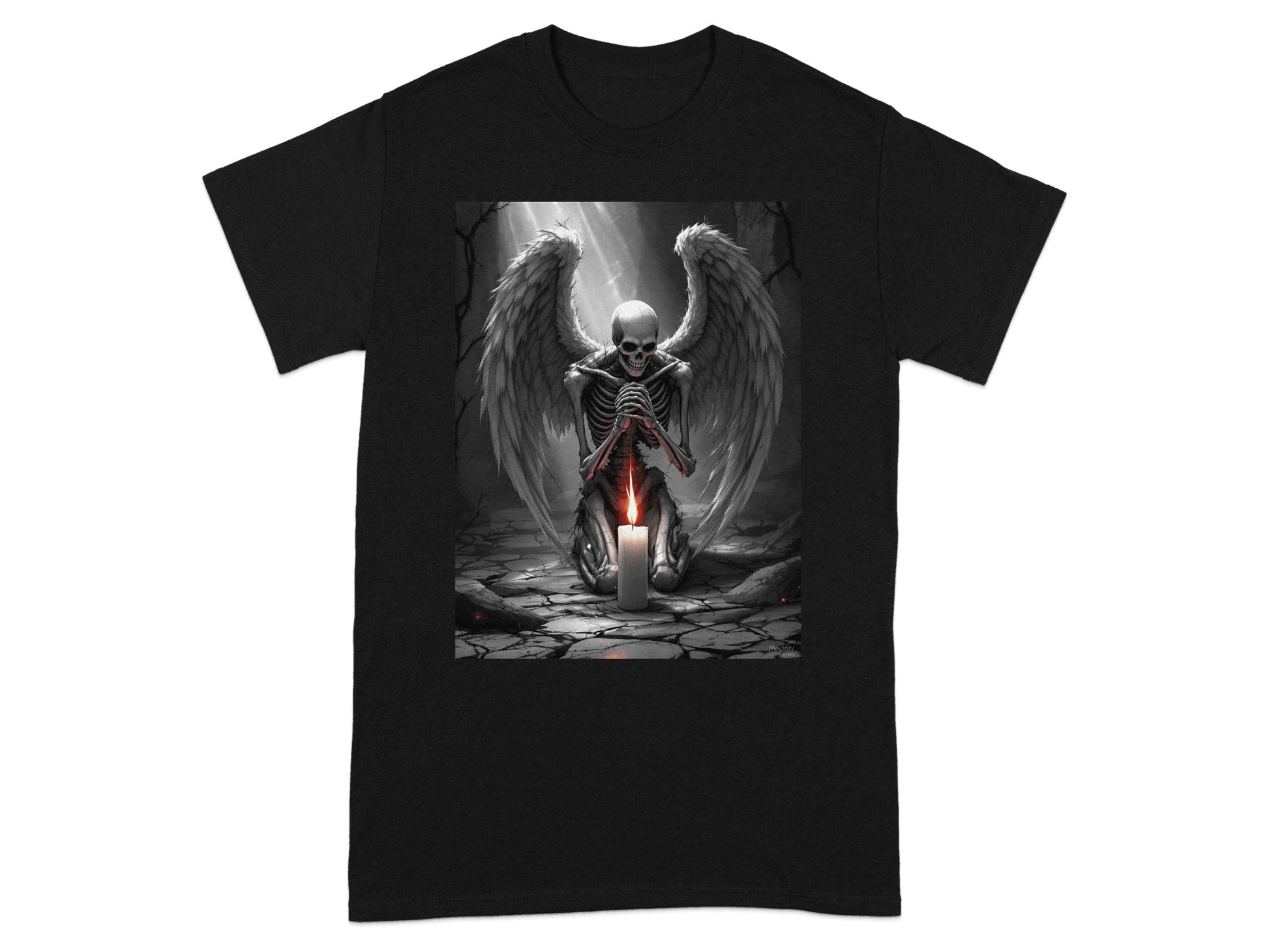 Dark Angel with Candle Skeleton Graphic T-Shirt product type