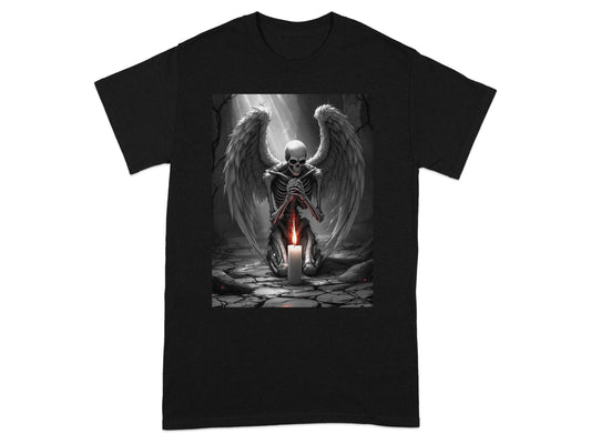 Dark Angel with Candle Skeleton Graphic T-Shirt product type