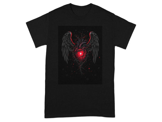 Dark Gothic Angel Heart T-Shirt Graphic Design product