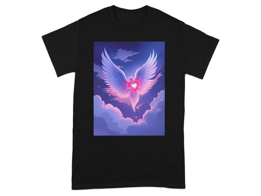 Angel Wings Heart Design Graphic T-Shirt product