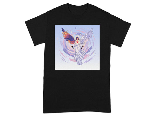 Angelic Artwork with Colorful Wings T-shirt product