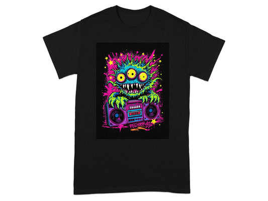 Monster with Boombox T-Shirt Vibrant Cool Art product