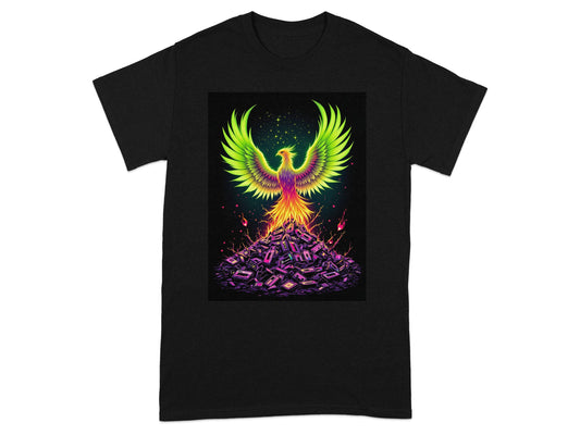 Vibrant Phoenix Rising Design Graphic T-Shirt product type