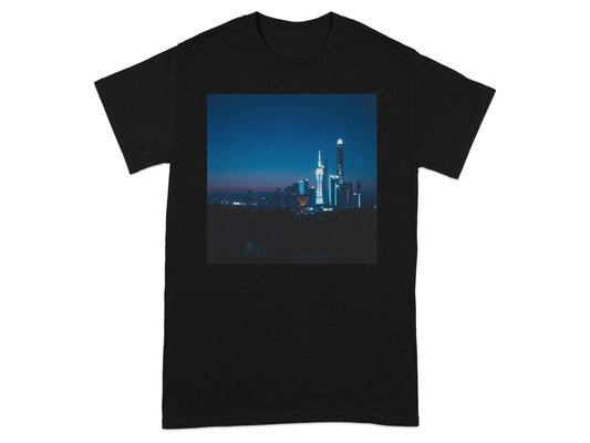 City Skyline Night Scene Printed T-Shirt product type